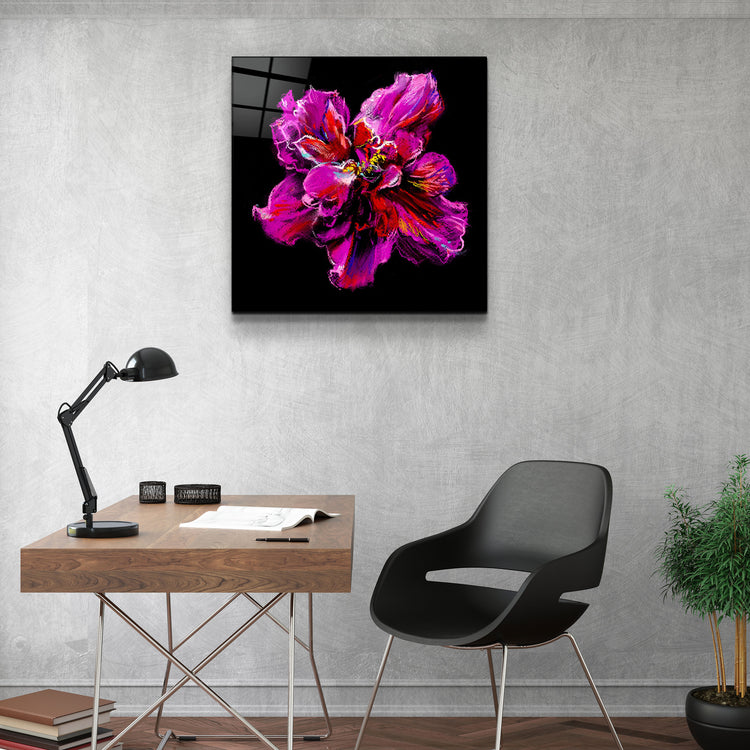 ・"Abstract Purple Flower"・Glass Wall Art | Artdesigna Glass Printing Wall Arts.