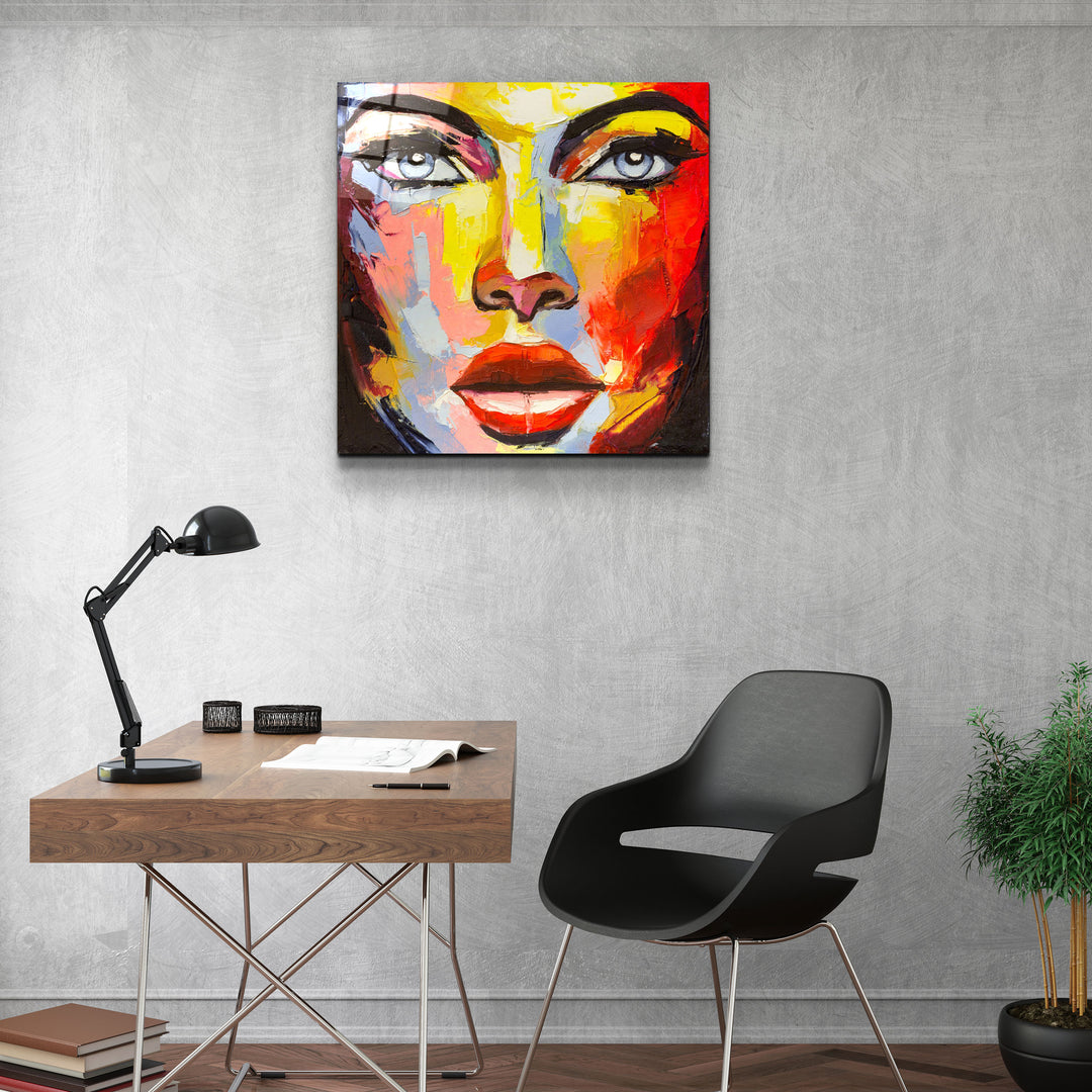 ・"Abstract Woman Portrait"・Glass Wall Art | Artdesigna Glass Printing Wall Arts.