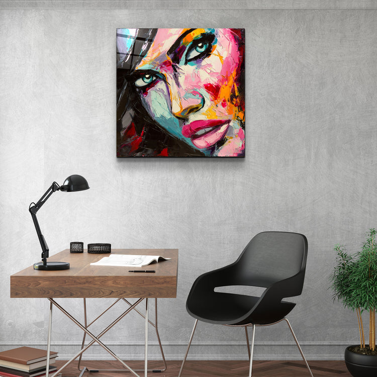 ・"Abstract Woman Portrait V2"・Glass Wall Art | Artdesigna Glass Printing Wall Arts.