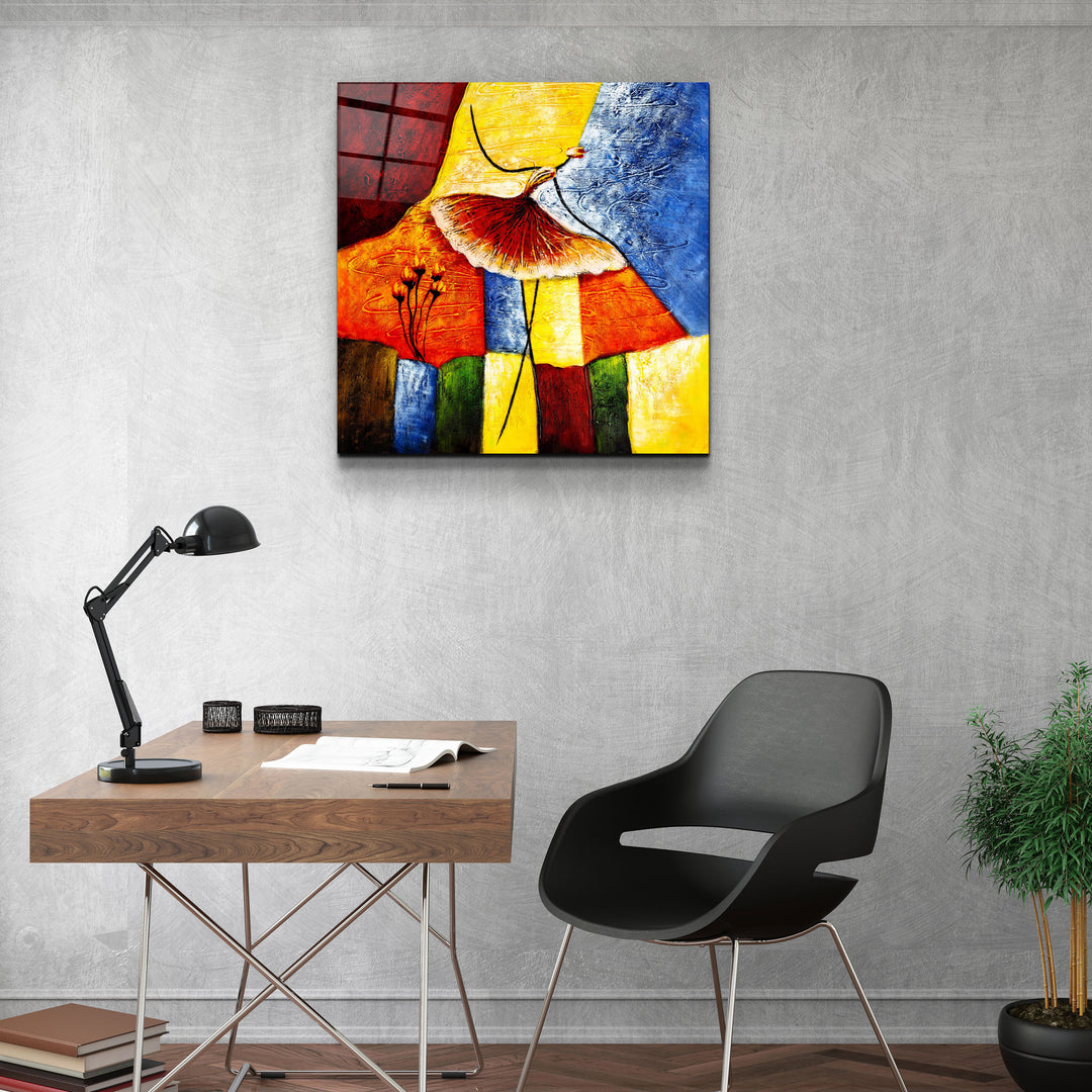 ・"Abstract Colorful Ballerina"・Glass Wall Art | Artdesigna Glass Printing Wall Arts.