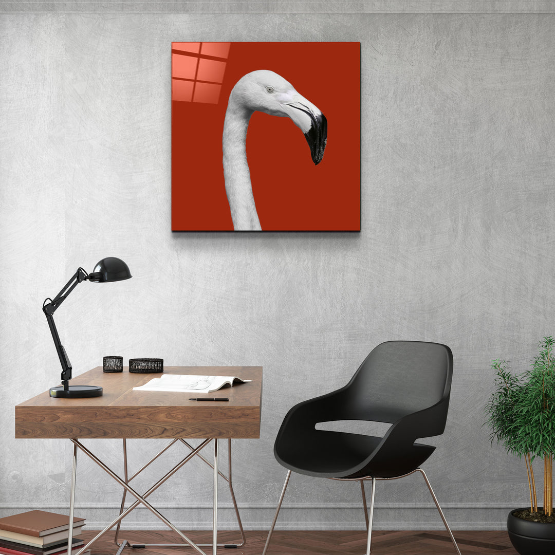 ・"Flamingo - Red"・Glass Wall Art | Artdesigna Glass Printing Wall Arts.