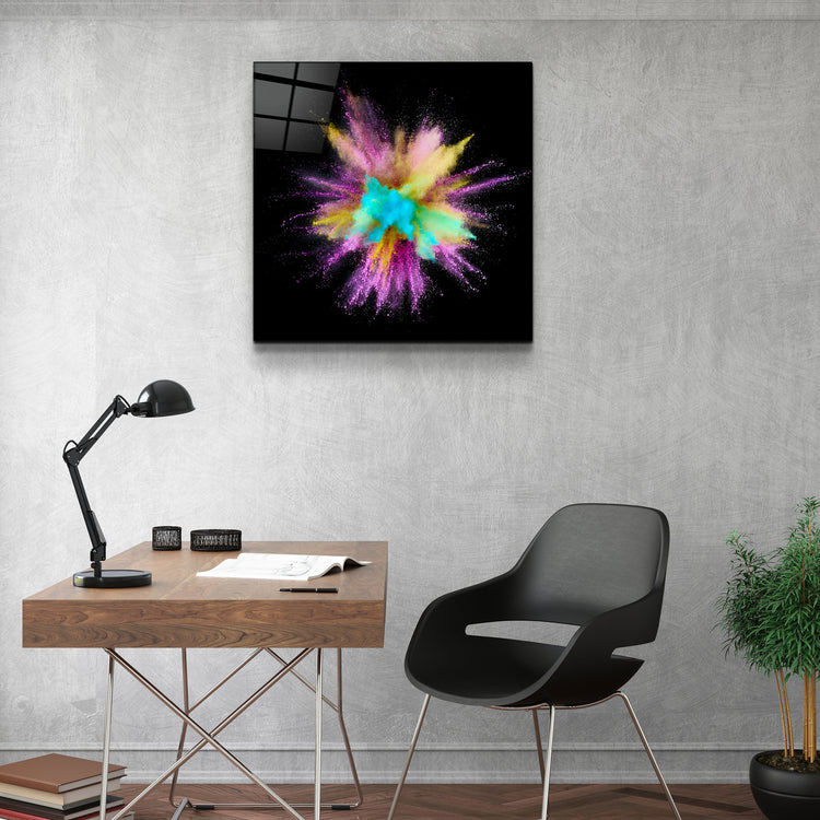 ・"Colorful Explosion"・Glass Wall Art | Artdesigna Glass Printing Wall Arts.