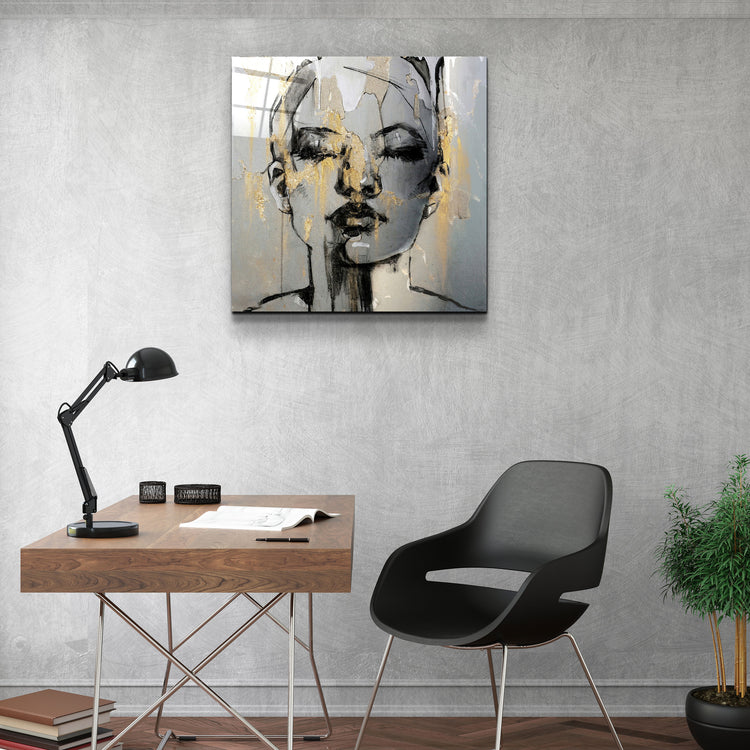 ・"Abstract Woman Portrait V3"・Glass Wall Art | Artdesigna Glass Printing Wall Arts.