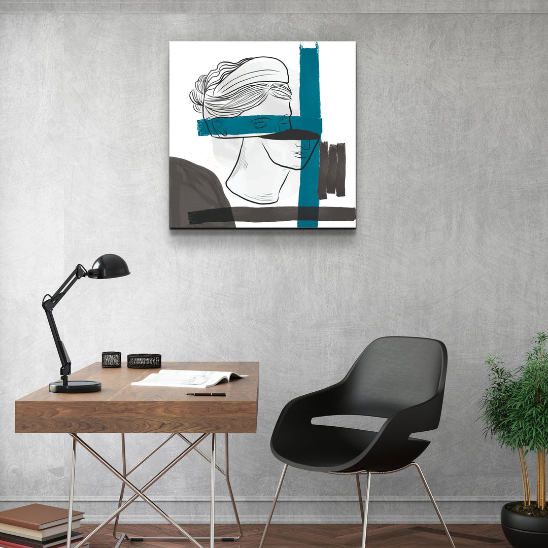 ・"Abstract Woman Portrait Painting"・Glass Wall Art | Artdesigna Glass Printing Wall Arts.