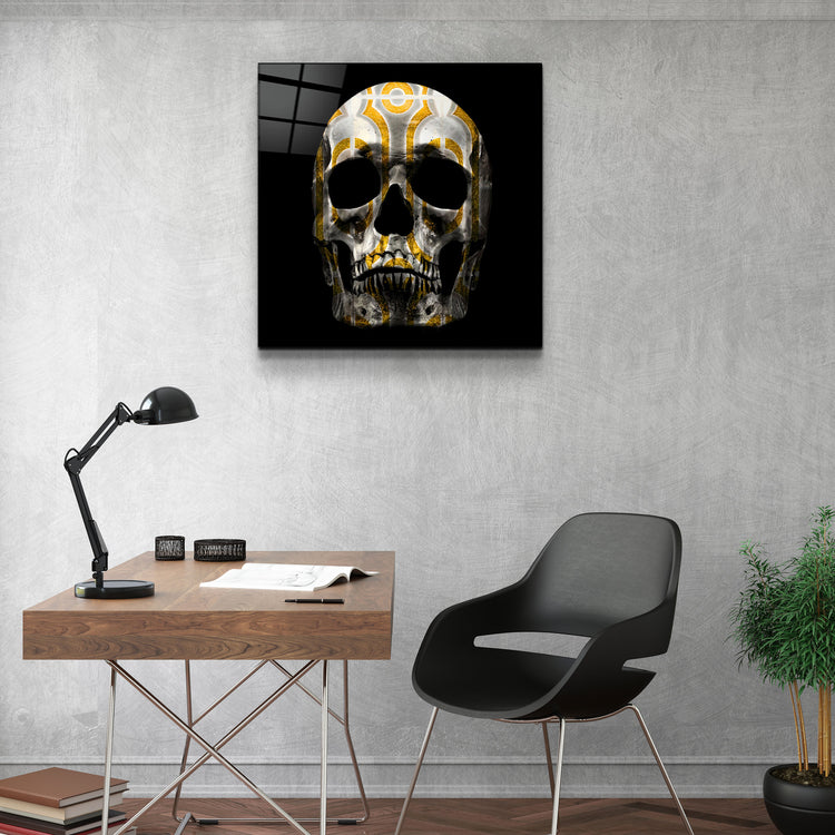 ・"Abstract Skull"・Glass Wall Art | Artdesigna Glass Printing Wall Arts.