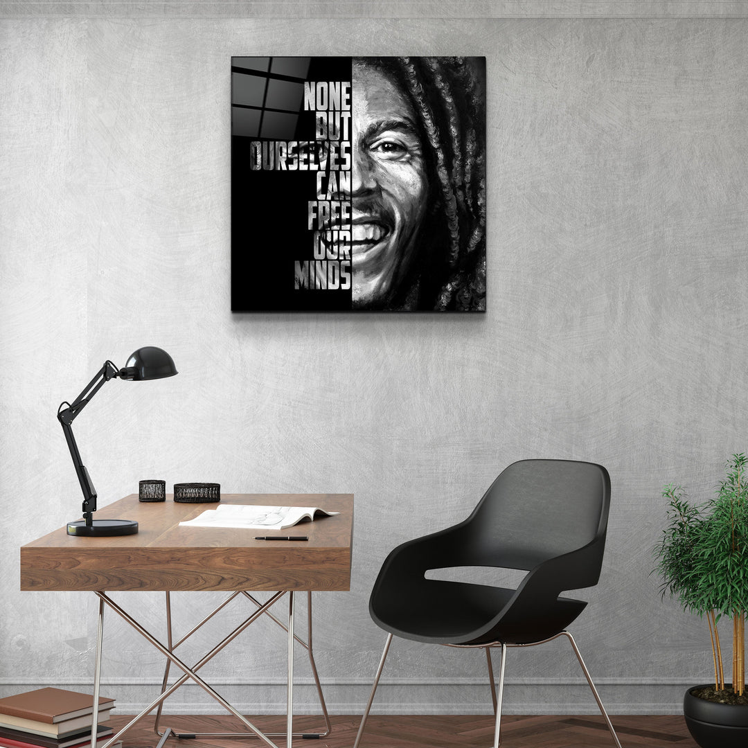 ・"Bob Marley"・Designers Collection Glass Wall Art | Artdesigna Glass Printing Wall Arts.