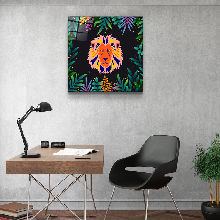 ・"Animal Republic-Lion"・Designers Collection Glass Wall Art | Artdesigna Glass Printing Wall Arts.