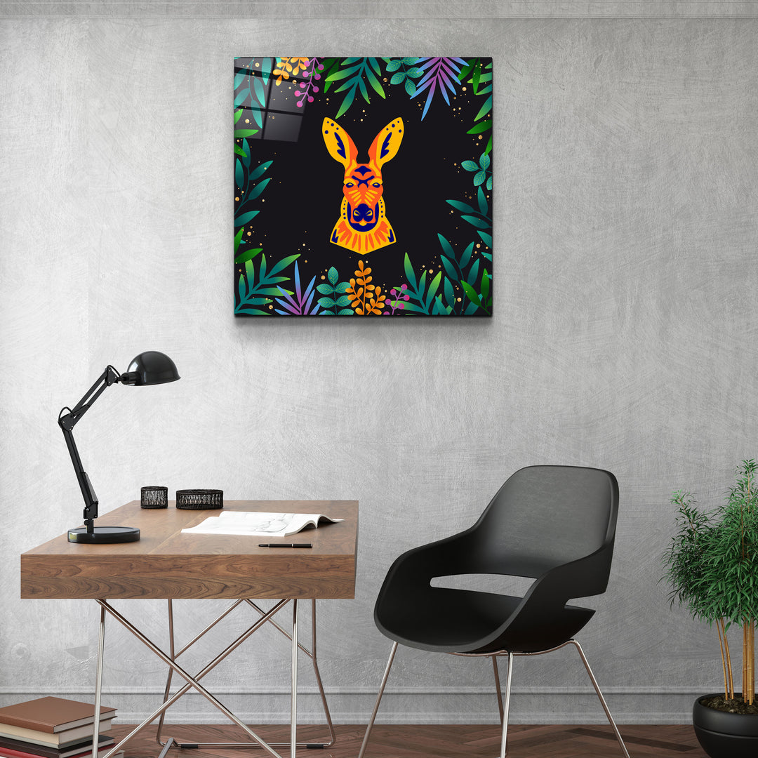 ・"Animal Republic-Kangaroo"・Designers Collection Glass Wall Art | Artdesigna Glass Printing Wall Arts.