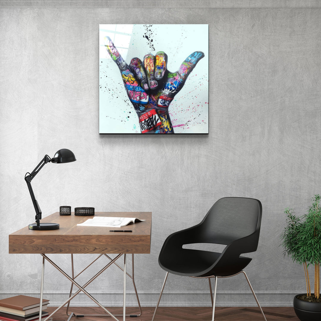 ."Hang Loose". Designer's Collection Glass Wall Art