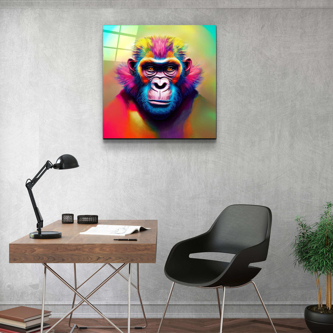 ."Color Monkey". Designer's Collection Glass Wall Art