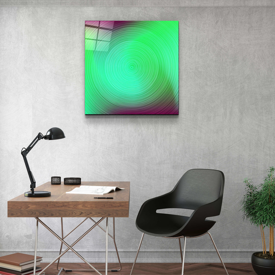 ."Green Hypnosis". Designer's Collection Glass Wall Art