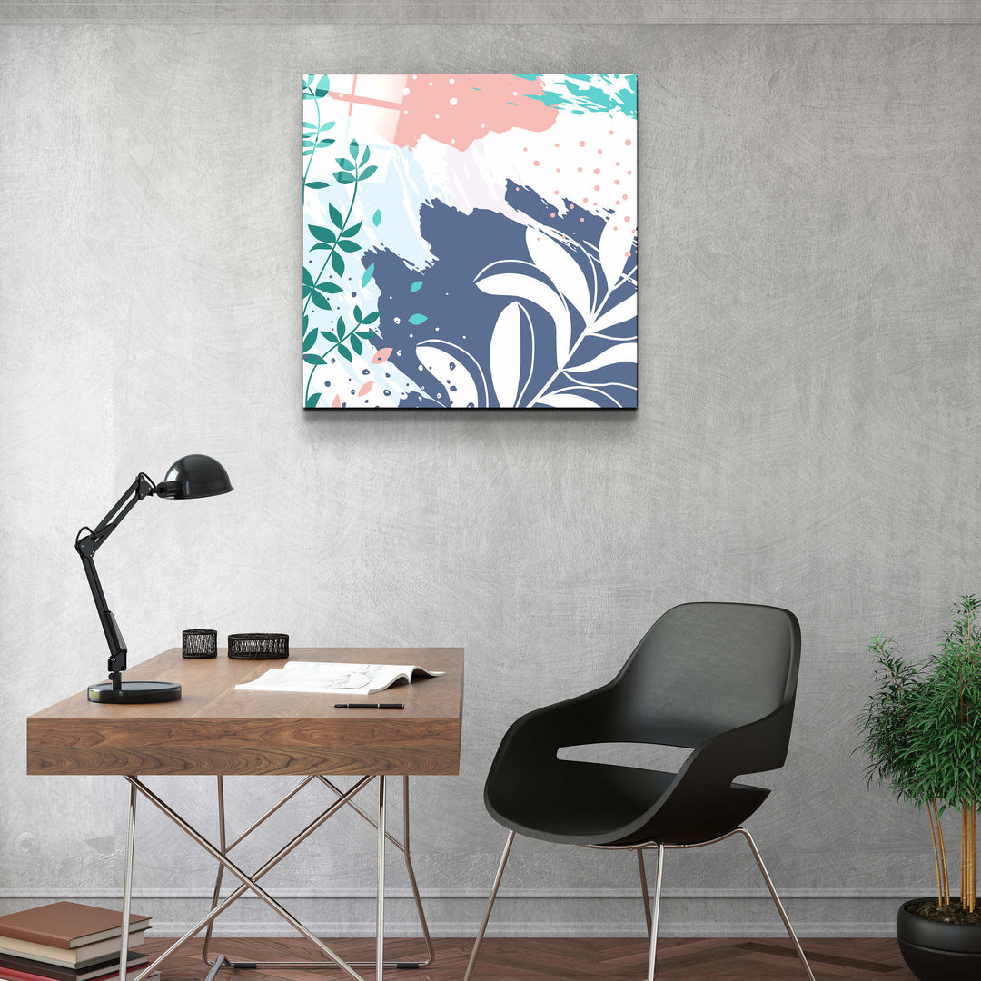 ."Pastel Patterns V1". Designer's Collection Glass Wall Art