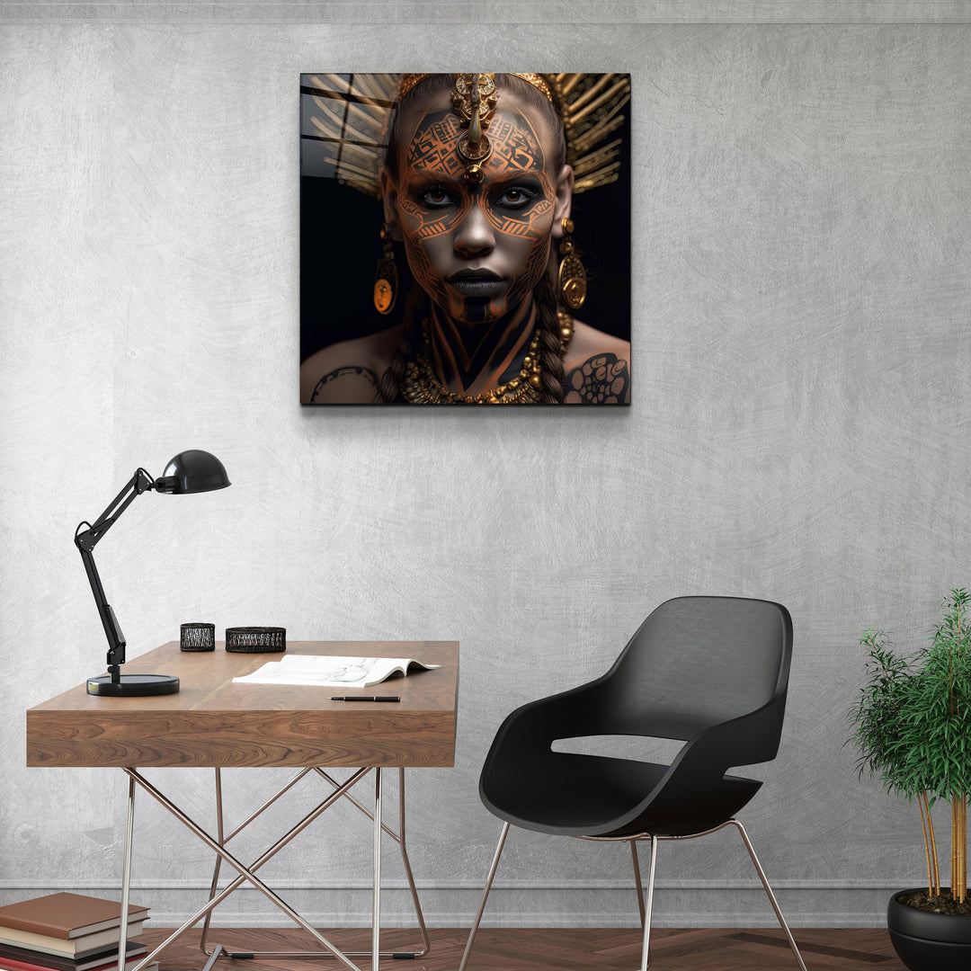 ."Woman Warriors 1". Secret World Collection Glass Wall Art