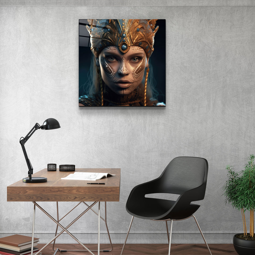 ."Woman Warrior 3". Secret World Collection Glass Wall Art