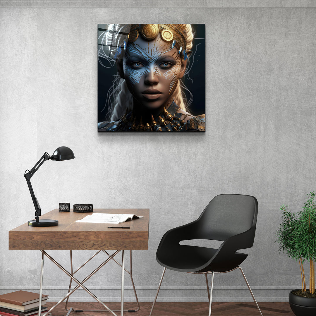 ."Woman Warrior 4". Secret World Collection Glass Wall Art