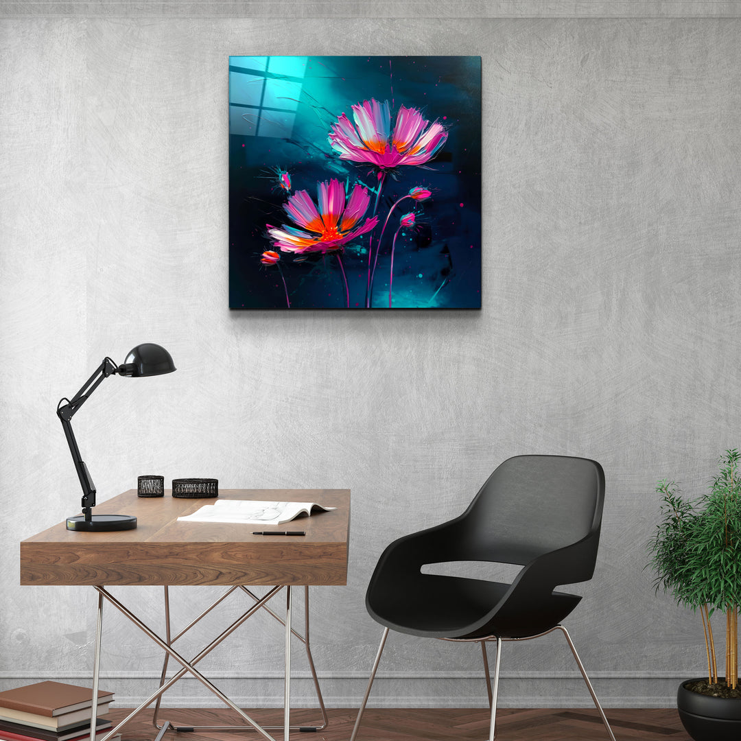 ."Flowers". Secret World Collection Glass Wall Art