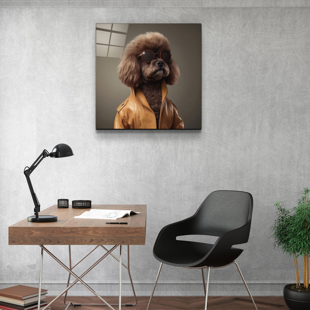 ."Stylish Dogs - V4". Designer's Collection Glass Wall Art