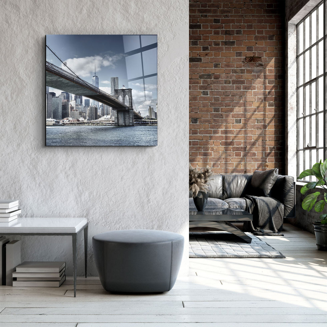 ・"Brooklyn Bridge"・Glass Wall Art | Artdesigna Glass Printing Wall Arts.