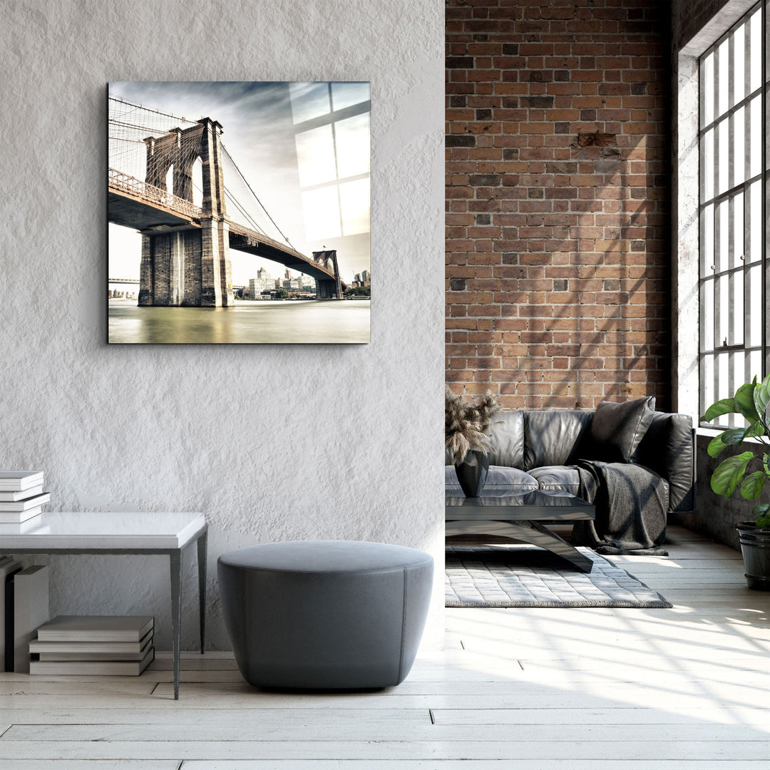 ・"Brooklyn Bridge"・Glass Wall Art | Artdesigna Glass Printing Wall Arts.