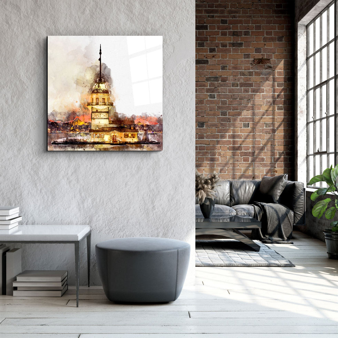 ・"Maiden's Tower"・Glass Wall Art | Artdesigna Glass Printing Wall Arts.