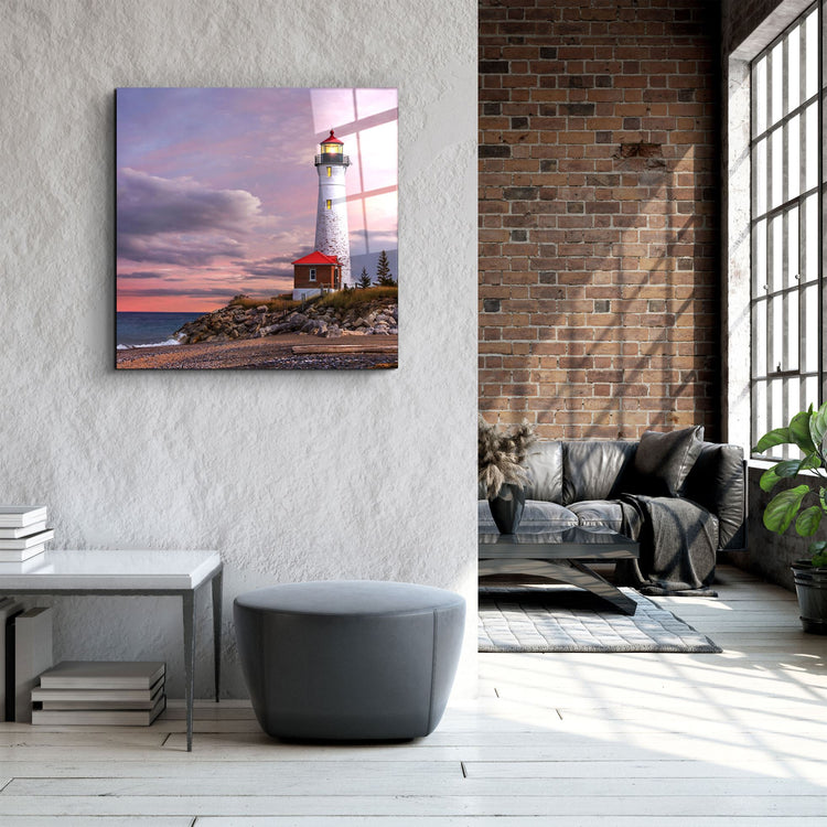 ・"Lighthouse"・Glass Wall Art | Artdesigna Glass Printing Wall Arts.