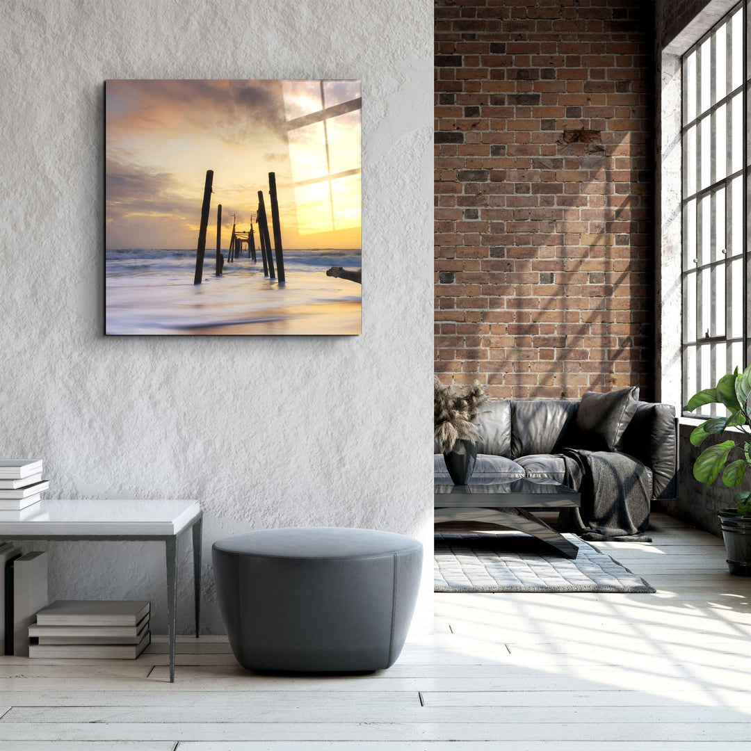 ・"Ruined Dock"・Glass Wall Art | Artdesigna Glass Printing Wall Arts.