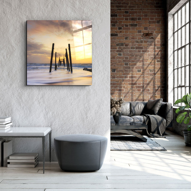 ・"Ruined Dock"・Glass Wall Art | Artdesigna Glass Printing Wall Arts.