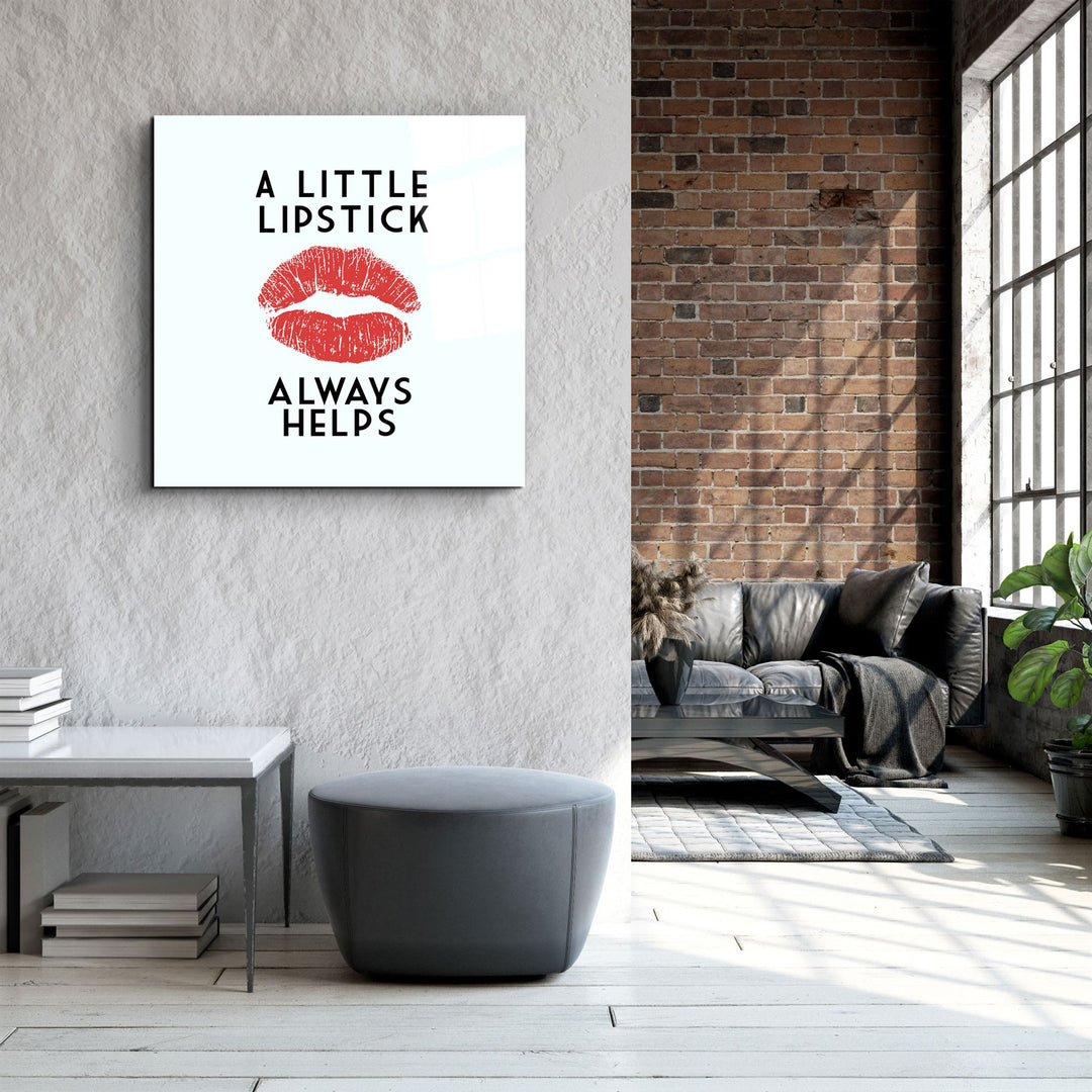 ・"Lipstick"・Glass Wall Art | Artdesigna Glass Printing Wall Arts.