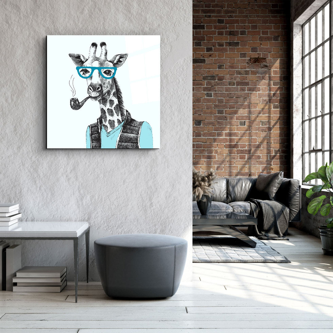 ・"Bay Giraffe"・Glass Wall Art | Artdesigna Glass Printing Wall Arts.