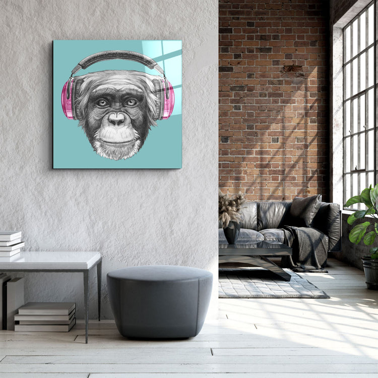 ・"Monkey"・Glass Wall Art | Artdesigna Glass Printing Wall Arts.