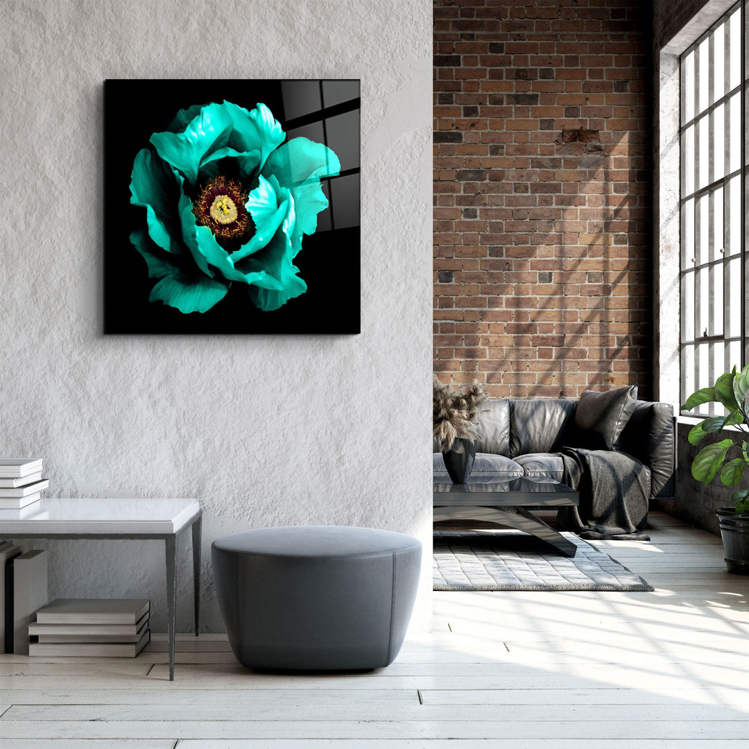 ・"Floral Green"・Glass Wall Art | Artdesigna Glass Printing Wall Arts.