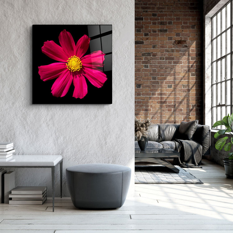 ・"Red flower"・Glass Wall Art | Artdesigna Glass Printing Wall Arts.