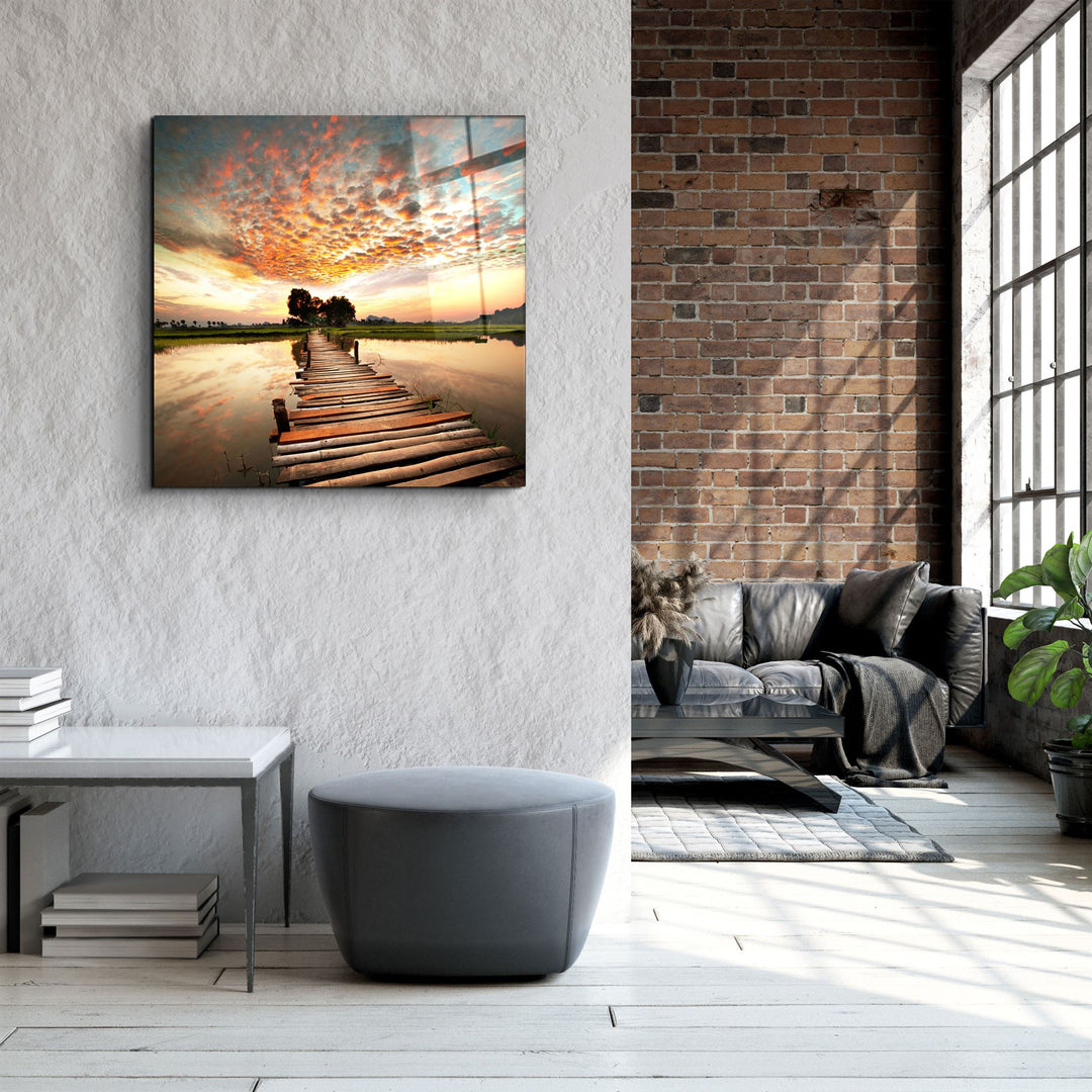 ・"Dock and Landscape"・Glass Wall Art | Artdesigna Glass Printing Wall Arts.