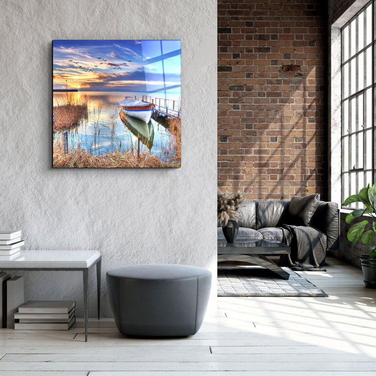 ・"Lake Landscape"・Glass Wall Art | Artdesigna Glass Printing Wall Arts.