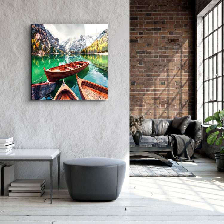 ・"Lake and Mountain Landscape"・Glass Wall Art | Artdesigna Glass Printing Wall Arts.