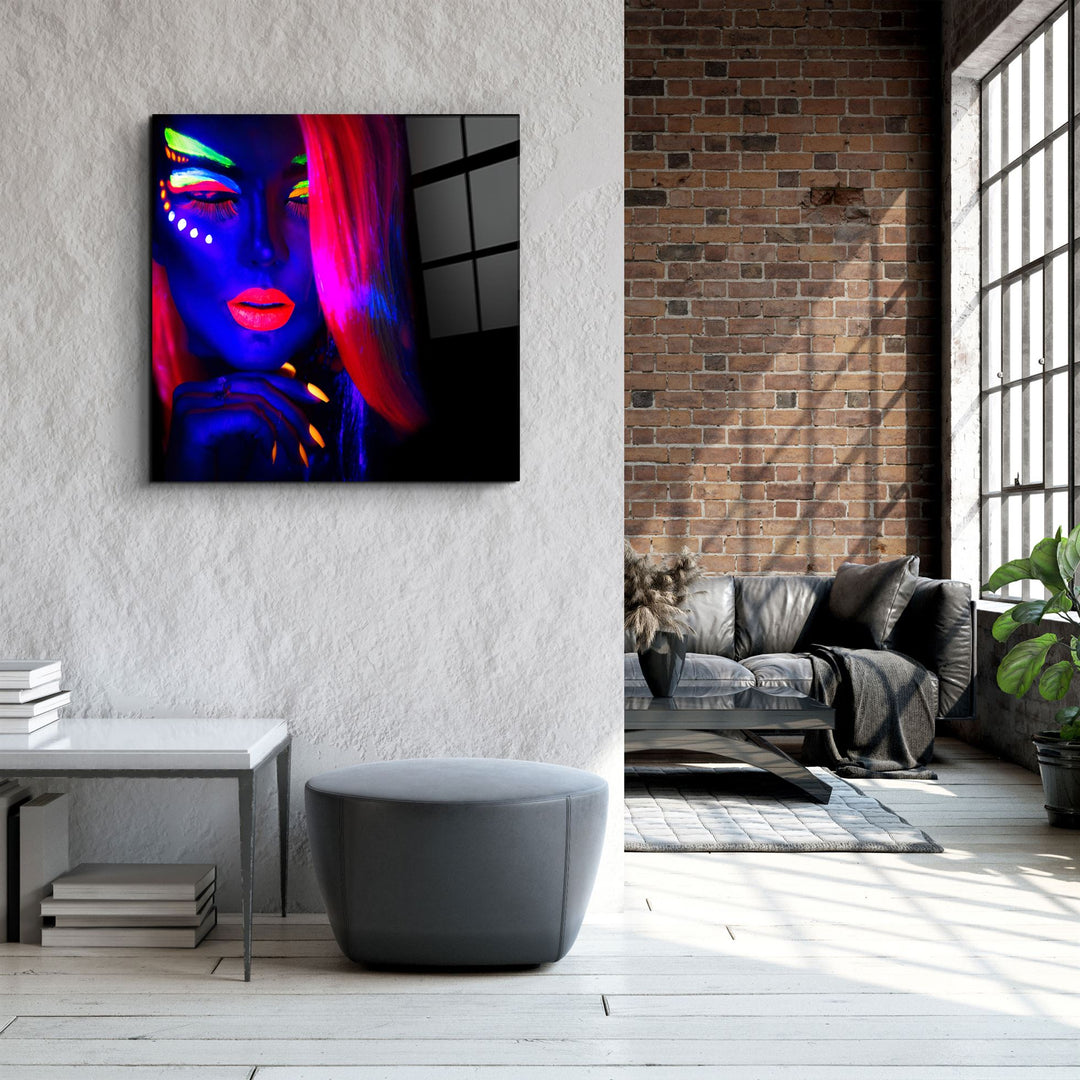 ・"Neon Dancer"・Glass Wall Art | Artdesigna Glass Printing Wall Arts.