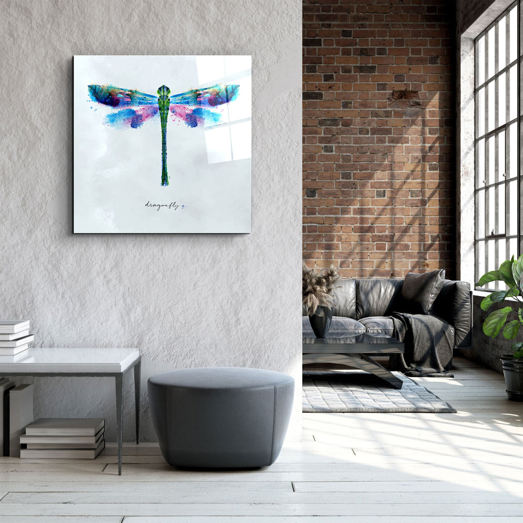 ・"Dragonfly"・Glass Wall Art | Artdesigna Glass Printing Wall Arts.