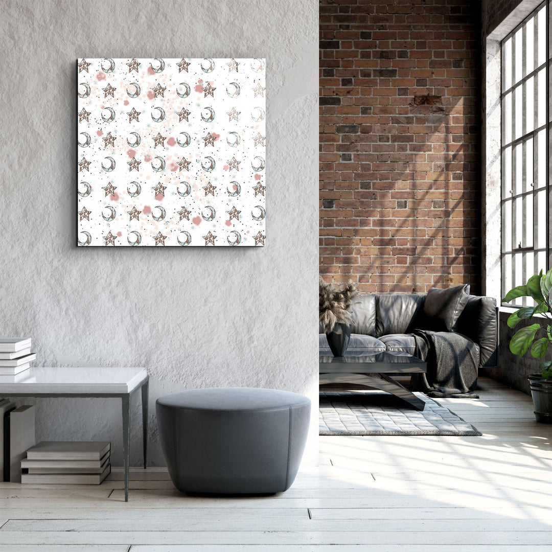 ."Moon Drops White". Glass Wall Art | Artdesigna Glass Printing Wall Arts.