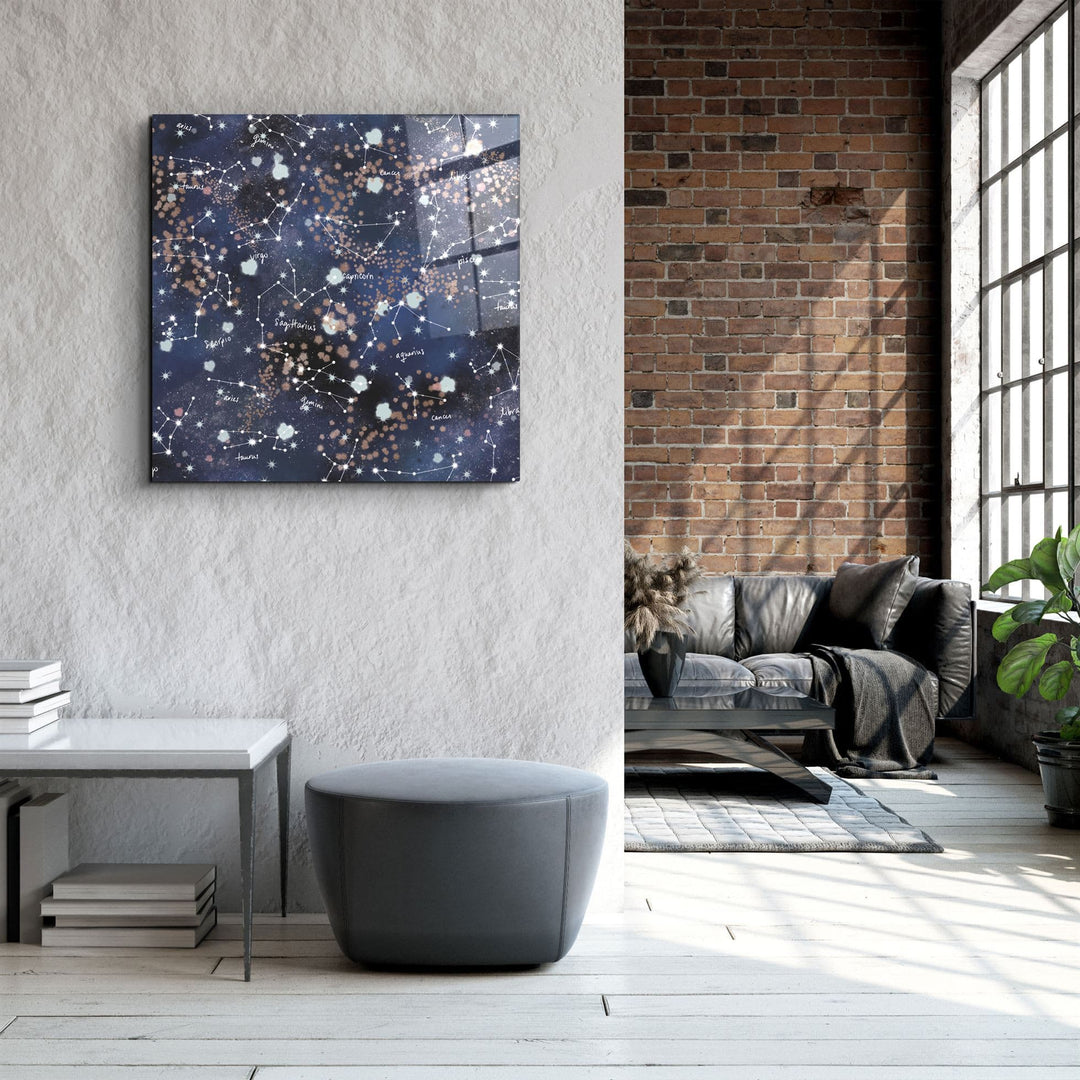 ・"Stars and Zodiacs"・Glass Wall Art | Artdesigna Glass Printing Wall Arts.