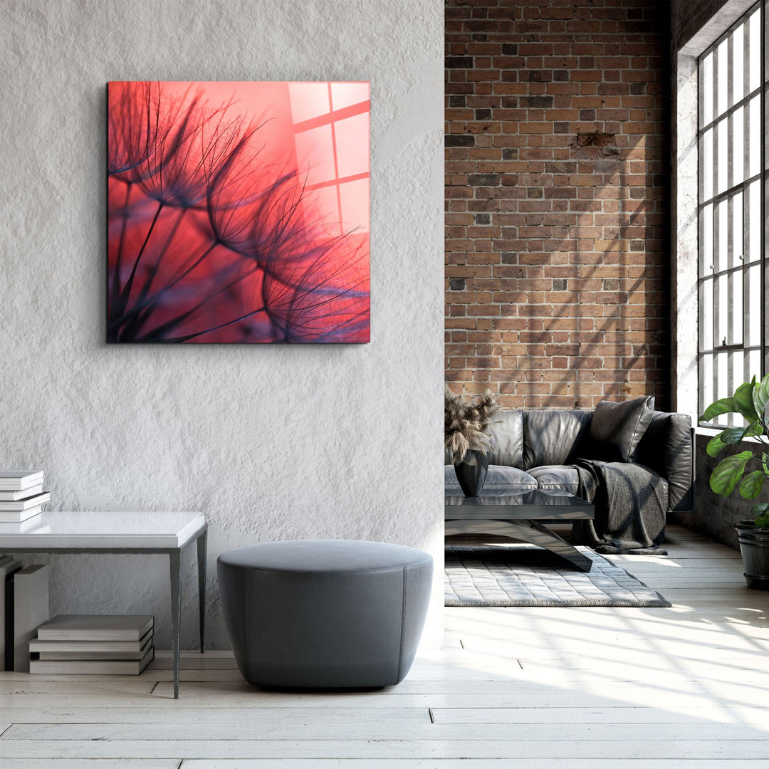 ・"Flower & Sunset"・Glass Wall Art | Artdesigna Glass Printing Wall Arts.