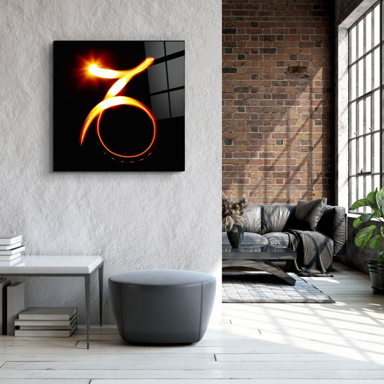 ."Capricorn Zodiac Symbol". Glass Wall Art | Artdesigna Glass Printing Wall Arts.