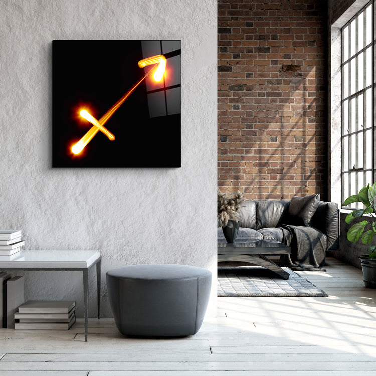 ."Sagittarius Zodiac Symbol". Glass Wall Art | Artdesigna Glass Printing Wall Arts.