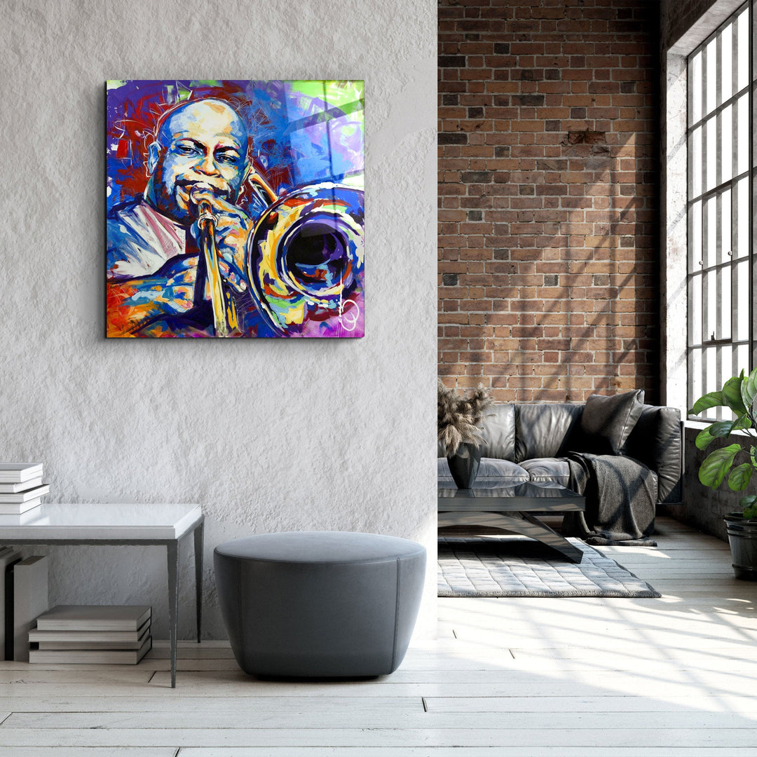 ・"Abstract Musician"・Glass Wall Art | Artdesigna Glass Printing Wall Arts.