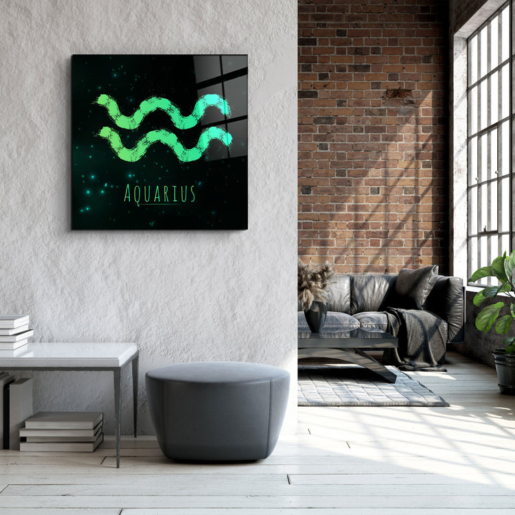 ."Zodiac V2 - Aquarius". Glass Wall Art | Artdesigna Glass Printing Wall Arts.