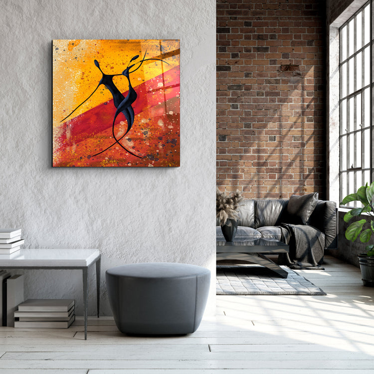 ・"Abstract Dancers"・Glass Wall Art | Artdesigna Glass Printing Wall Arts.