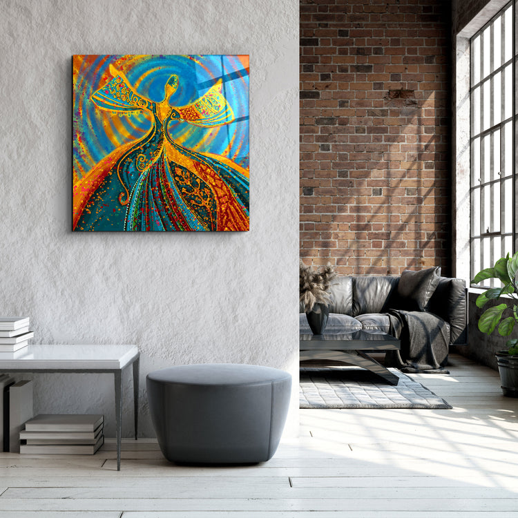 ・"Abstract Dancers V2"・Glass Wall Art | Artdesigna Glass Printing Wall Arts.