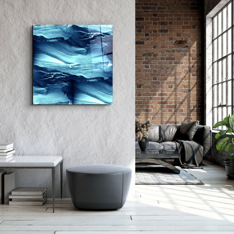 ・"Abstract Waves"・Glass Wall Art | Artdesigna Glass Printing Wall Arts.