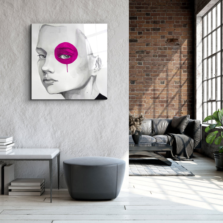 ・"Purple Eye"・Glass Wall Art | Artdesigna Glass Printing Wall Arts.