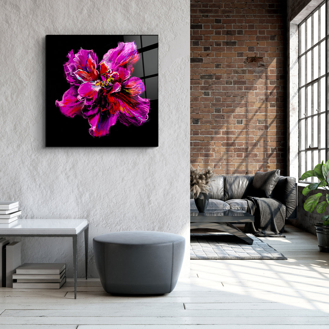 ・"Abstract Purple Flower"・Glass Wall Art | Artdesigna Glass Printing Wall Arts.