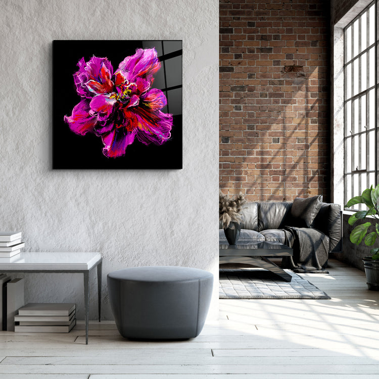 ・"Abstract Purple Flower"・Glass Wall Art | Artdesigna Glass Printing Wall Arts.